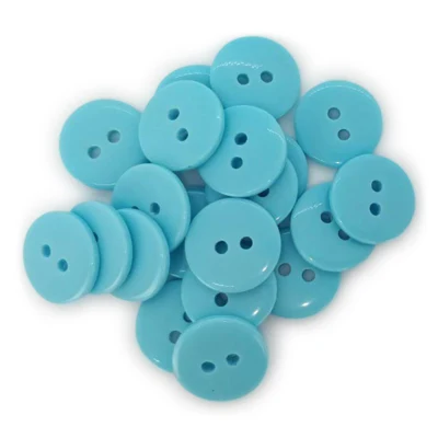 HobbyArts Ronde Plastic Knopen Baby Blauw, 12.5 mm, 20 stuks
