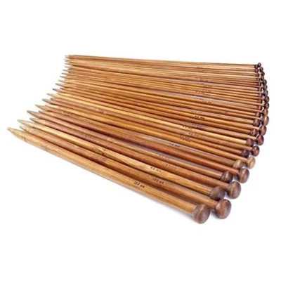 Kousenbreinaaldenset, donker bamboe, 2-10mm, 25 cm