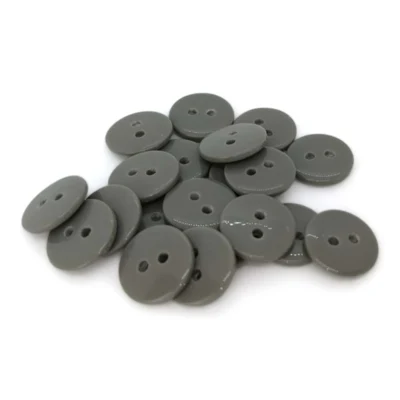 HobbyArts Ronde Plastic Knopen Grijs, 12.5mm, 20 stuks