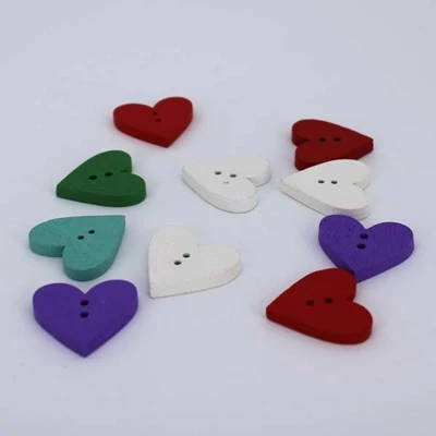 HobbyArts Houten knopen Hart, 24 mm, 10 stuks