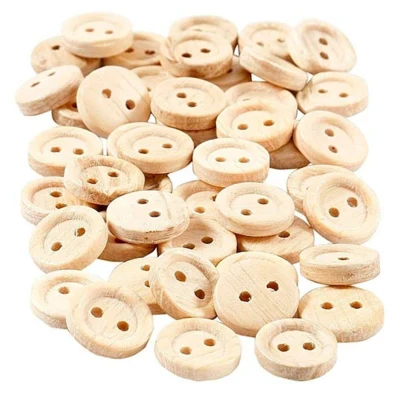 Houten Knopen 11 mm, 50 stuks