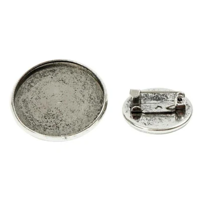 Broche naalden Antiek zilver ezel. maat, 6 stuks