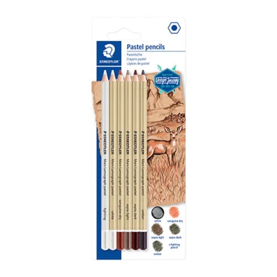 STAEDTLER Mars Lumograph pastelpotloden, 6 stuks
