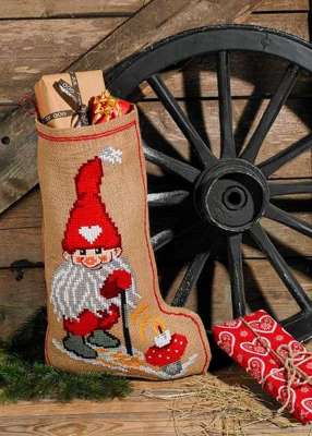 Borduurpakket Kerstman & paddestoel