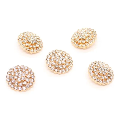 HobbyArts Strass Knopen Goud 17 mm, 5 stuks