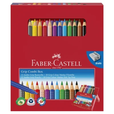 Faber-Castell Jumbo Grip combobox 12 potloden + 10 stiften