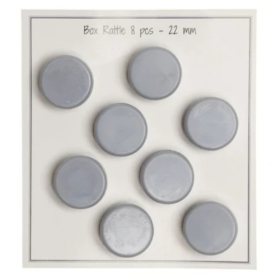 Go Handmade Rammelaardoos Grijs 22 mm, 8 stuks