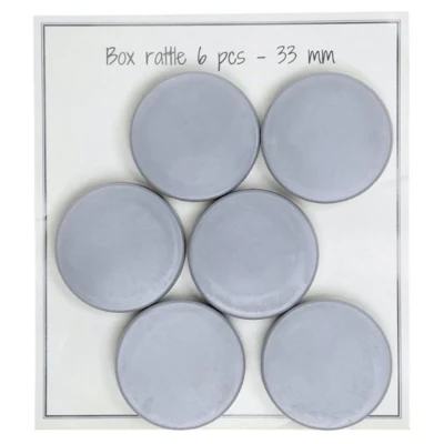 Go Handmade Rammelaardoos Grijs 33 mm, 6 stuks