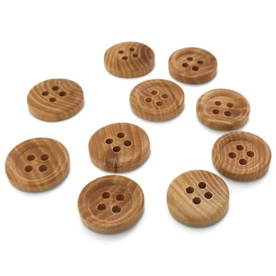 HobbyArts Houten Knoop, 15 mm, 10 stuks