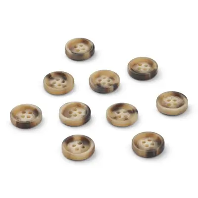 HobbyArts Beige/Zwarte Knopen, 15 mm, 10 st.