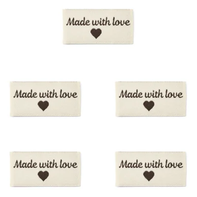 LindeHobby Made With Love, Label Med Motiv (4 cm x 2 cm)