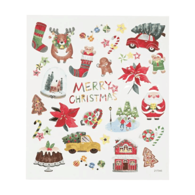 Stickers, Kerstmis, 15 x 16.5 cm, 1 vel
