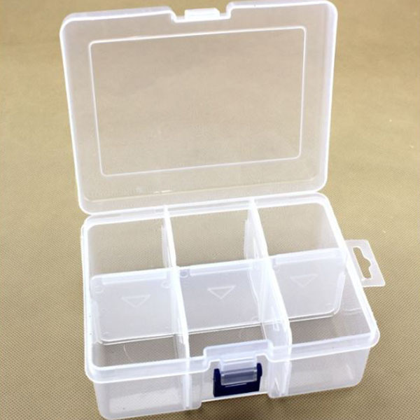 Schadelijk Discrimineren Verdachte Kunststof doos met deksel, transparant, 16.5x12 cm, 6 vakken - Koop hier
